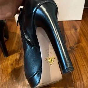 Prada | Shoes | Prada Glossy Black Leather Boots | Poshmark display picture 3